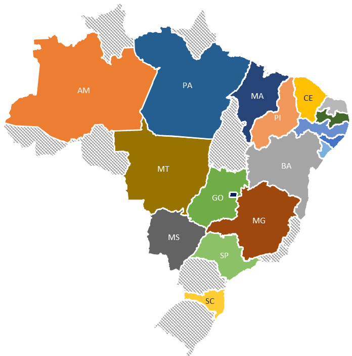 mapa estados Brasil